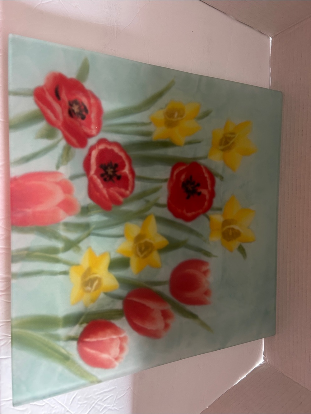 Floral Tulip & Daffodil Wall Art - Red, Yellow, Green